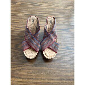 Cato multi colored cork look wedge sandals size 10M